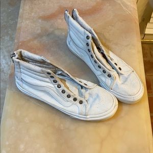 VANS SK8-Hi slim original Canvas and leather white